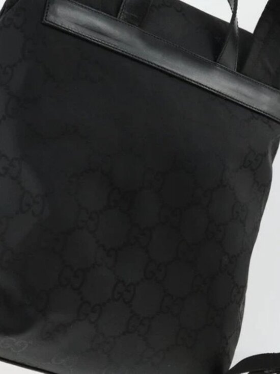 Share GUCCI GG Canvas Backpack Nylon Black Silver 003 main image 16